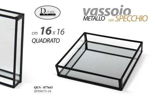 Vassoio metallo nero specchio - vassoio,