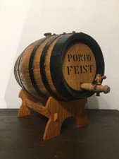 Botte in legno e metallo portoghese, originale "Porto" e con supporto 
