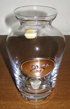 Vaso in Cristallo di Boemia e placca 25° - Argento 925 De Marco