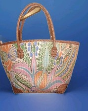 Borsa Di Paglia Tela Donna Mare Casual Estate Intrecciato Multicolore Floreale