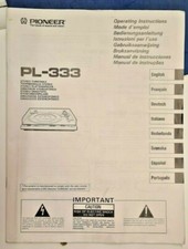 Manuale - istruzioni per l'uso - in italiano Pioneer PL-333