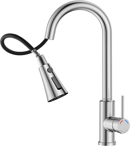 Rubinetto cucina molla - a, con