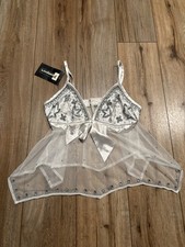 Top babydoll bianco paillettes