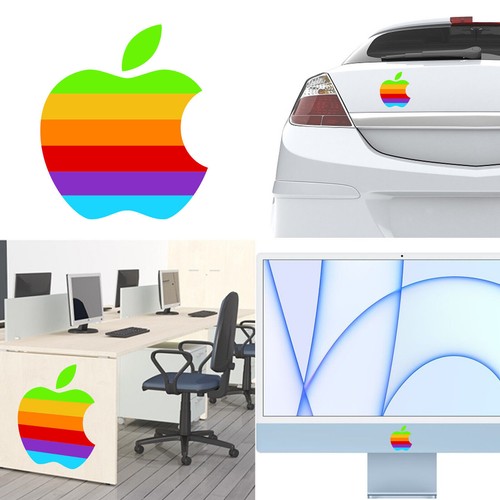 Adesivo vinile apple colori - in,