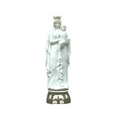 Antica statua biscotto 16,93" della Vergine Maria con Gesù Bambino 43 cm