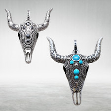 ? Ciondolo Teschio di Toro in Argento 925 – Stile Vintage Ribelle ?