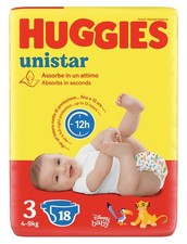 Huggies Unistar 3 4-9 Kg. 18 Pannolini Made In Italy