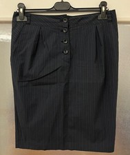 Gonna Liu Jo Colore Blu Scuro Gessato Taglia 42 con  Bottoni di Chiusura Spacco