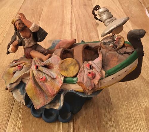 Scultura pescatore argilla - pescatore,