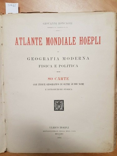 Atlante mondiale hoepli - hoepli, di