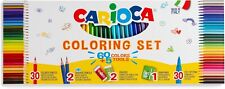 Scatola Colori Carioca Coloring Set 65 Pezzi Con Pastelli Pannerelli e Accessori
