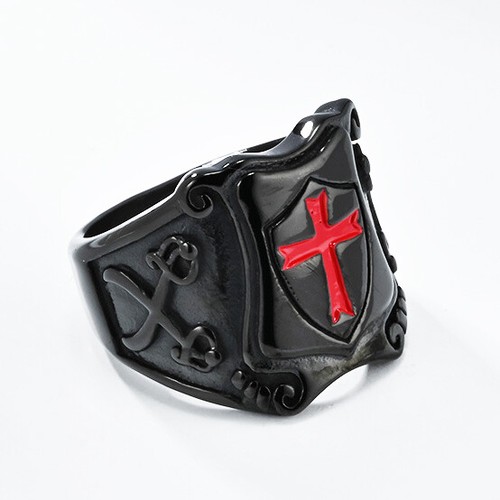Anello scudo croce templare - anello,
