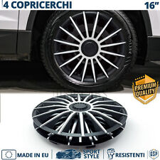 4 Copricerchi per Opel Meriva B 10-14 16'' Coppette Silver e Nere 15 Razze MADE