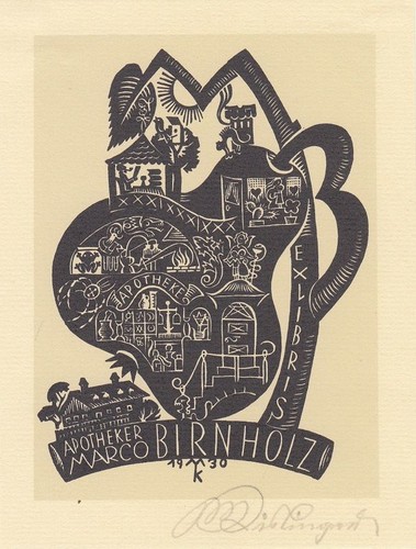 Exlibris bookplate klischee - exlibris,
