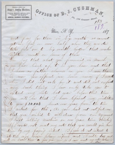 1870 ufficio j cushman - 1870, di