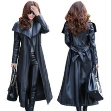Trench coat in vera pelle di