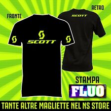 MAGLIA MAGLIETTA T-SHIRT SCOTT BIKE BICI MTB UOMO DONNA IDEA REGALO-STAMPA FLUO