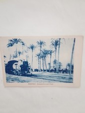 TRIPOLI-LOCOMOTIVA NELL'OASI-RARA CARTOLINA DELLA LIBIA ITALIANA-N.V.-ANNI 20/30