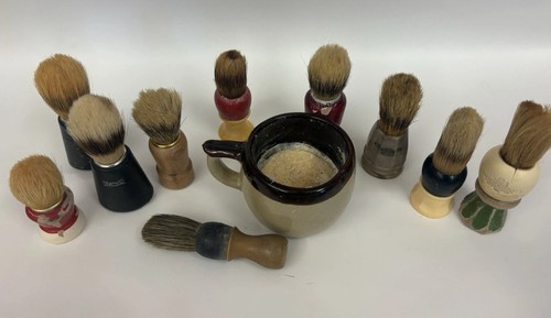 Vintage shaving brush lot with - vintage,