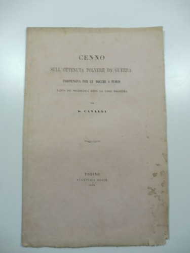 Cavalli cenno sull ottenuta - cenno, sull'ottenuta