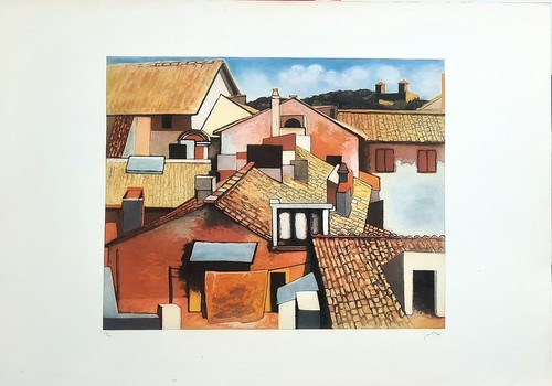 Renato guttuso tetti 100x70 - renato,