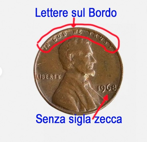 One cent 1968 - , lettere