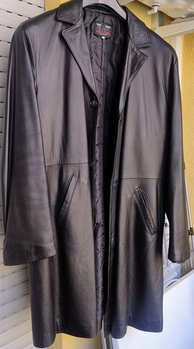 Cappotto pelle nero taglia - cappotto, 56