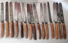  SERVIZIO 15 COLTELLI DA TAVOLA  INGLESI MANICO IN OSSO  SHEFFIELD VINTAGE 