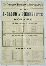 Manifesto Antica Orari E Stazioni Da Tram Parigi Treni Ferrovie Da Ferro