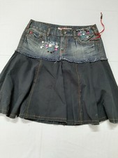 Miss sixty gonna skirt jeans donna woman blu tg L jacket blue strass birchie