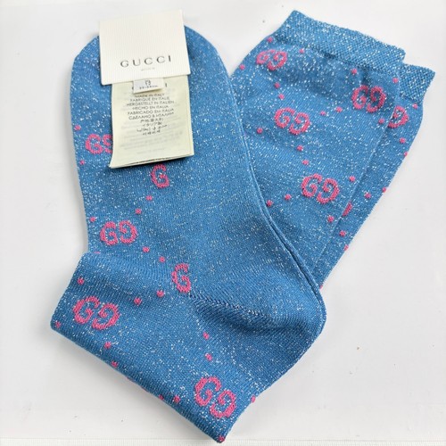 Calze gucci blu rosa logo - logo, gg