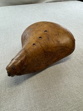 Vintage Ideale Leather Bicycle Saddle Seat #6 -  Made in France