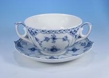 Royal Copenhagen "Musselmalet Voll-/Halbspitze" Tazza Da Zuppa & Unt. 764/1228
