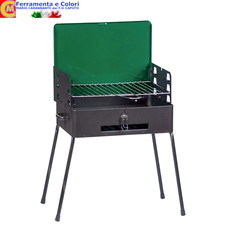 Barbecue in Acciaio Braciere Griglia 3 Posizioni BBQ Richiudibile a Valigetta