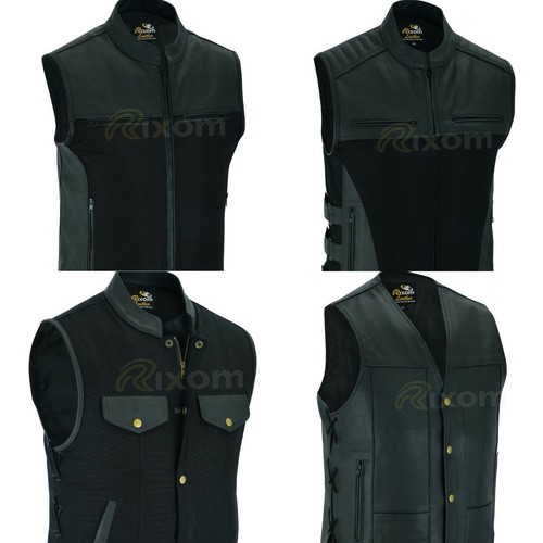 Gilet pelle motociclista - gilet,
