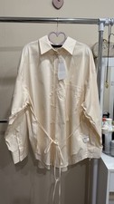 ZARA Satin Tie Waist Button
