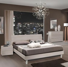 Set arredo camera da letto, comò, comodini, giroletto, rete, materasso