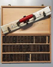 Set numeri tipografia letterpress 43 pz h.5 cm caucciù + cofanetto + compositore