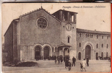 CARTOLINA  PERUGIA CITTA' VIAGGIATA 1930 CHIAESA DI MONTELUCE PLICLINICO ANIMATA