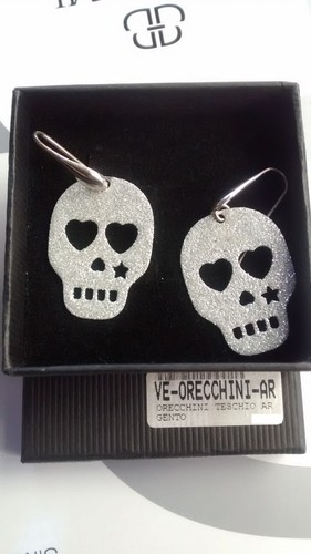 Orecchini teschio argento - orecchini,