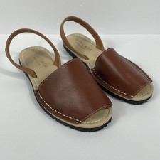 Sandali menorquina punta aperta Viscata Barcelona pelle marrone donna 39