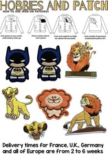lotto 7 patch personaggi vari come foto toppe termoadesive Simba Mufasa Batman
