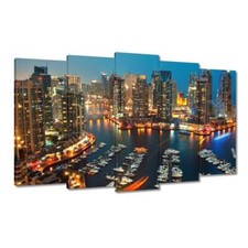Quadro su tela quadro da parete canvas print Dubai di notte n. H1817_PC