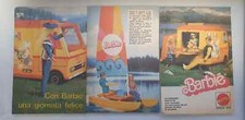 PUBBLICITA' ADVERTISING BARBIE GIORNATA FELICE : CATAMARANO E ROULOTTE