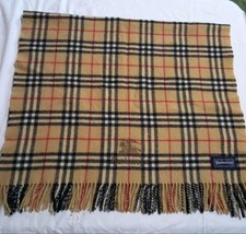 Sciarpa di lana beige con stola grande a quadri Burberry Nova