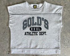 FELPA PULLOVER VINTAGE GOLDS GYM 1989 CROPPED FIT 2XL BODYBUILDING WORLD