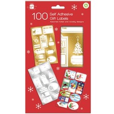 100 etichette regalo design natalizio autoadesive laminate oro e argento etichette nome