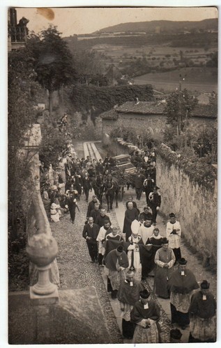 Foto cartolina corteo - , funebre-