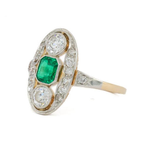 Anello con smeraldo diamanti - con, e