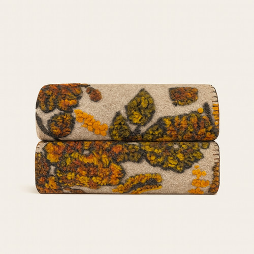 Plaid lana cotta floreale - plaid,